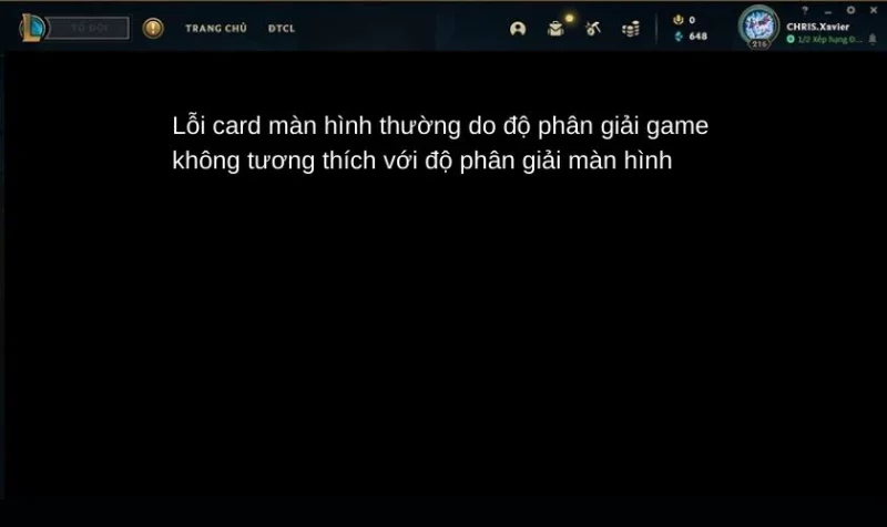 Lỗi phân giải màn hình khi chơi LMHT