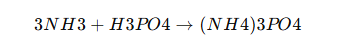 3nh3 + h3po4 = (nh4)3po4