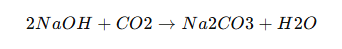 2NaOH+CO2→Na2CO3+H2O