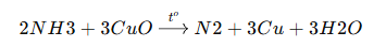 2NH3+3CuO=to ​N2+3Cu+3H2O