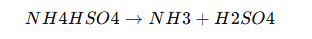NH4HSO4→NH3+H2SO4