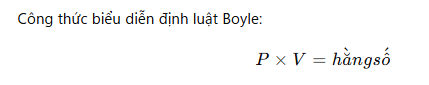 Công thức biểu diễn định luật Boyle