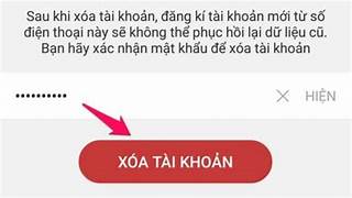 Chọn mục xóa tài khoản